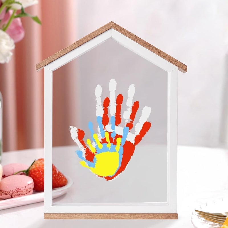 CHERRY CHEERS Exclusive House Shaped Family Handprint Kit; Unique DIY Keepsake, Complete Set, Meaningful Gift for Home Decor, Family Craft & Memory Making (House Shape) - Image 2